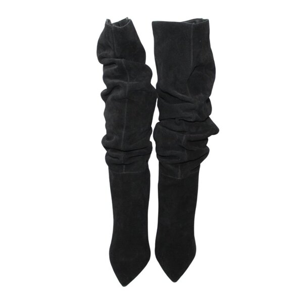 Jeffrey Campbell women's boots size 9 black suede pointed toe slouchy heels - Picture 2 of 8